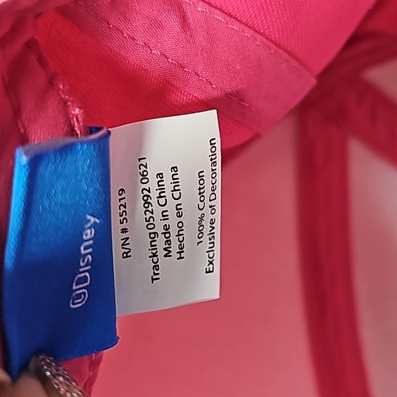 Minnie Mouse hot pink cap with ear & polka-dots bow in gently worn condition - Picture 5 of 6